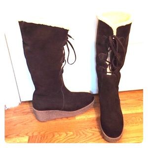 KORS Michael kors shearling lined suede boots